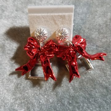 Holiday Red Bow Earrings