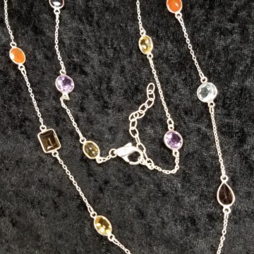 Sterling Silver and Semi Precious Stone Necklace